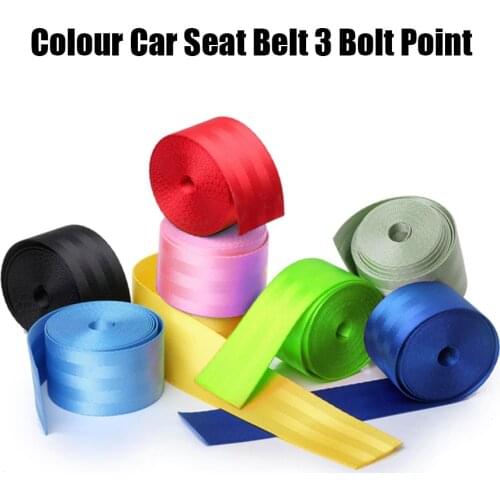 Universal Car Safty Belt Front 3 Bolt Point Retractable Van Racing Seat Lap Belt 4.8x380cm Strap (Red,blue,black etc availabel)