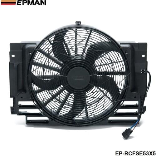 AC A/C Condenser Cooling Fan Assembly 5 Blade For BMW X5 E53 2000-2006 64546921381 EP-RCFSE53X5