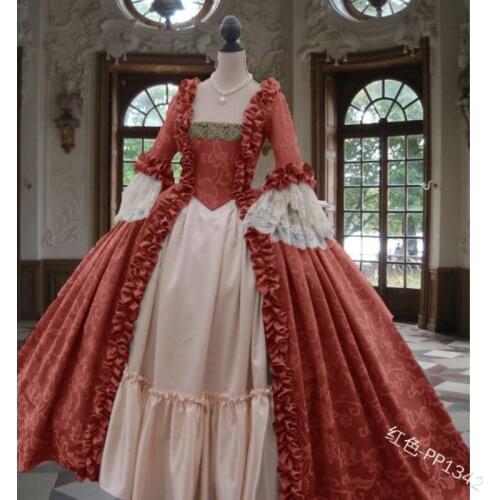 WEPBEL Vintage Victorian Dresses Women Palace Twisted Lace Dress Medieval Plus Size High Waist Flare Sleeve Palace Dress Vestido