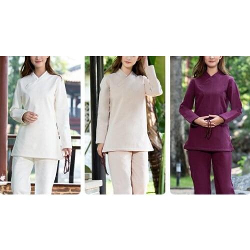 High quality Winter&Autumn warm Cotton&linen Tai chi clothing female yoga meditation uniforms taiji quan kung fu wushu suits