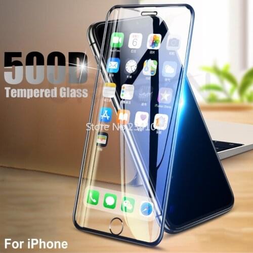 500D Full Cover Protective Tempered Glass on the For iPhone SE 2020 6 6S 7 8 Plus 11 Pro Xs Max X XR Glass Film Screen Protector