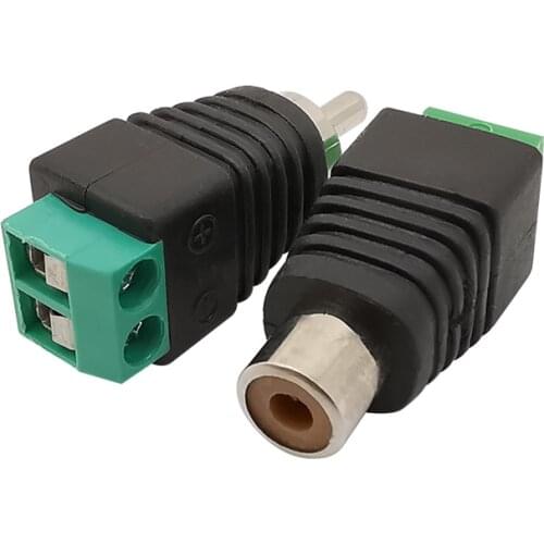 1/2/5Pcs RCA Connector RCA Male Plug to RCA Female Jack AV Terminal AV Screw Connector RCA Speaker Wire to Audio Camera Adapter