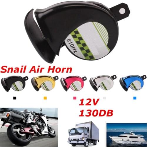 12V Universal Waterproof 130dB Snail Air Motorcycle Horn Siren Loud For Car Van Truck Motorbike ATV Scooter
