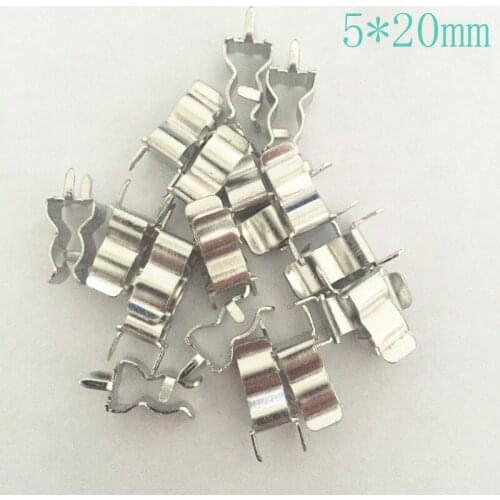 200pcs/lot 5x20 mm Fuse Clip 5*20 Fuse Holder,Copper with Nickle Plated Fuse Base
