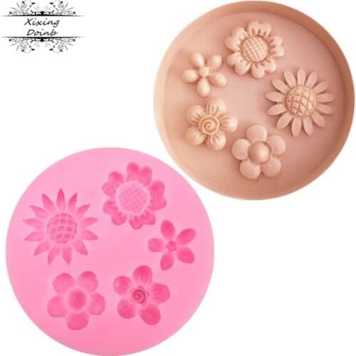3D flower shape silicone mold fudge mold cake decoration tool chocolate jelly mold