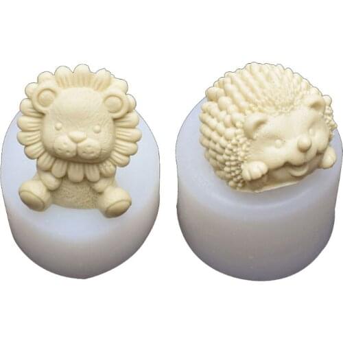 3D Animals Silicone Molds Resin Casting Molds Lion Hedgehog Epoxy Resin Molds