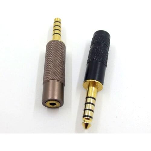 4.4mm Male To 2.5mm Female Balance Plug Gold Plated Base Adapter Black Diamond Earphone DIY Accessory Headphone Repair Parts