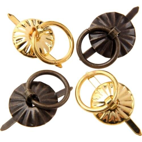 4pcs Ring Pull Handles jewelry Wood box Handles Cabinet Knobs and Handles Drawer Cabinet Cupboard Fittings 17mm
