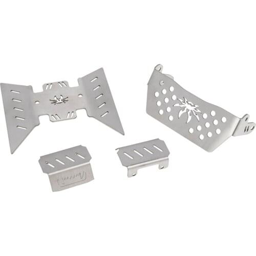 5PCS Stainless Steel Chassis Armor Axle Protector Skid Plate for RC Crawler Axial SCX10 III AXI03007 Upgrade Parts