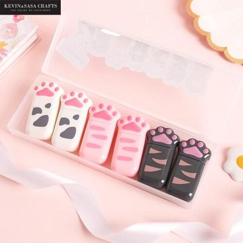 6pcs/set Cats Correction Tape Stationery Office Tools Corrector Design Presented By Kevin&Sasa Crafts