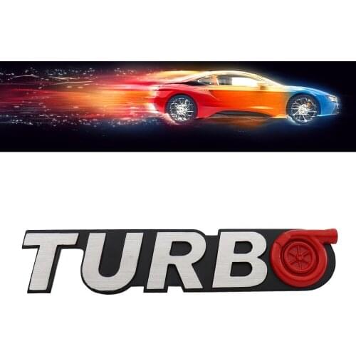 Aluminum TURBO for Auto car All vehicles Trunk Fender Emblem Badge Sticker