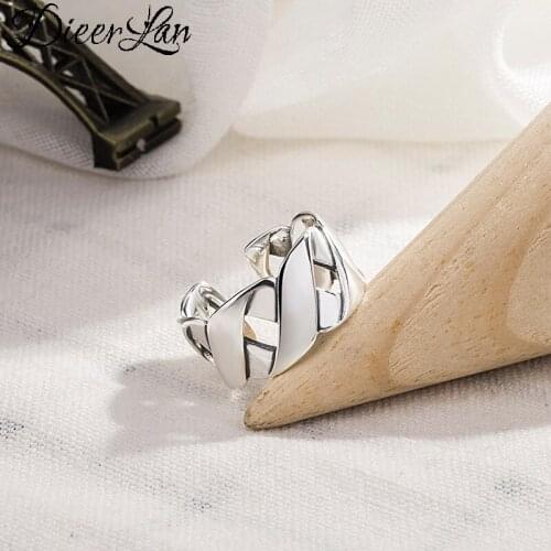 Bohemian Vintage Silver Color Big Cross Rings for Women Statement Jewelry Adjustable Finger Ring Girls Gifts