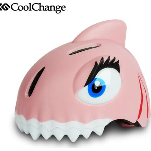 CoolChange Cycling Kids Toddler Helmet Child Bike Helmets Safety Sports Pulley Dinosaur Cartoon Bicycle Helmets For Boys Girls