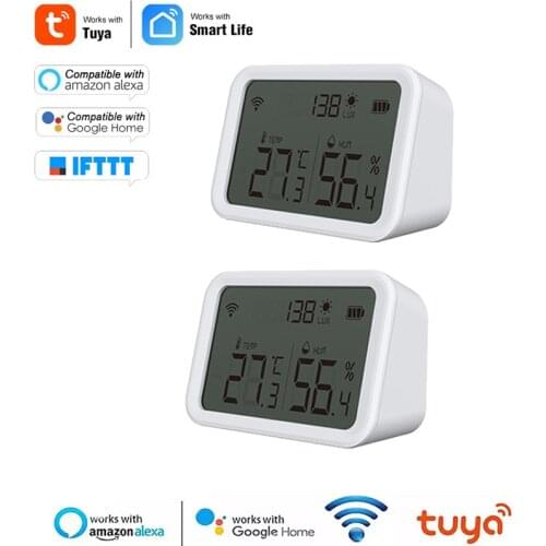 Tuya WIFI Zigbee Temperature And Humidity Sensor Controller Meter Indoor Hygrometer Thermometer With LCD Display For Smart Home