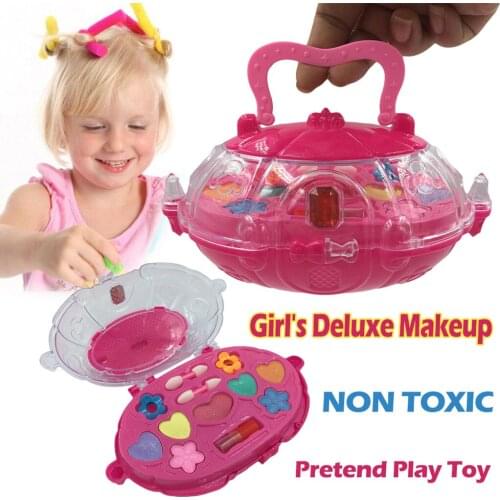 Children Pretend Role Play Princess Girls Pretend Play Toy Deluxe Beauty Makeup Cosmetic Palette Set NON TOXIC For Kids