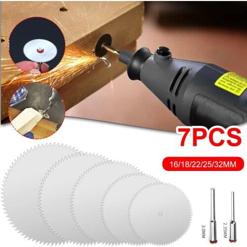 5Pcs Rotary Drill Saw Blades Stainless Steel Wood Cutting Disc for Rotary Tools with 2 Extension Rod for Wood Plastic Cutting