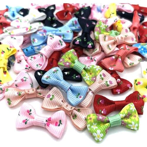 50/100pcs 3x1.5cm Ribbon Bow Tie Handmade Fleurs Scrapbooking Rosette For DIY Wedding Decoration Needlework Craft Accessories