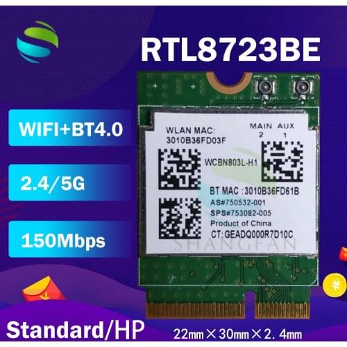 Wireless Adapter Card NGFF Interface RTL8723BE 792204-001 For HP DELL Asus