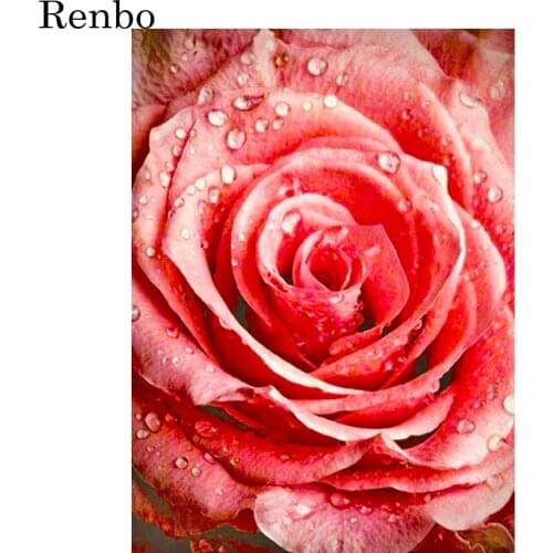 Full Drill Square Round 5D Diamond Painting Red Rose Diamond Embroidery Flower Mosaic Needlework Handmade Gift Home Decor New