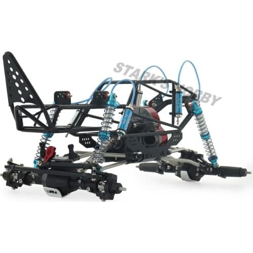 SCX10 All Metal Tube Chassis Frame Kit，with Roll Cage CNC Axle RCRUN Adjustable Oil Shocks Stainless Steel Transmission Shaft