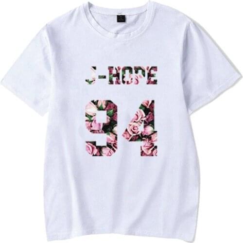 Kpop J-HOPE White T-shirt Kpop Fashion Bangtan Tee Short Sleeve Summer Black T-shirt new arrivals Kpop bangtan boys J-HOPE
