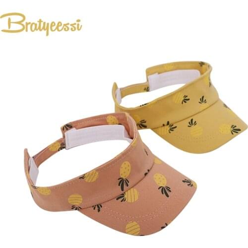 2021 Summer Baby Hats for Girls Boys Pineapple Adjustable Kids Hats Caps Holiday Beach Sun Protection Children Cap For 2-5 Y