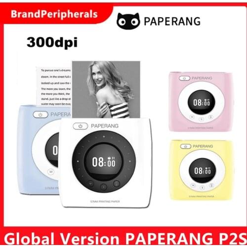 Global Version PAPERANG P2S Mini Pocket Photo Printer HD 300dpi BT4.0 Phone Connection Wireless Portable Thermal Printer