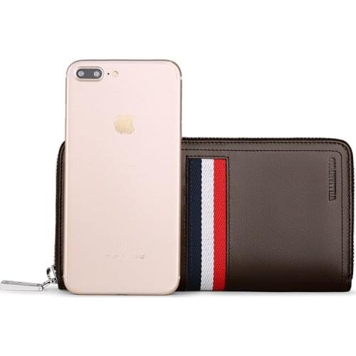 WILLIAMPOLO Mens wallets high quality cowhide mens long wallet handbag long wallet pl249