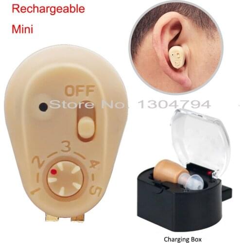 2017NEW! Rechargeable mini in ear hearing aid ear sound amplifier hearing aids Tiny voice aid rechargeable hearing aid