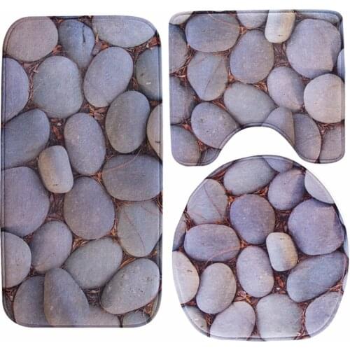 New 3PCS 3D Cobblestone Dolphin Lid Toilet Seat Cover wc Pedestal Rug Bathroom Mat Carpet for Household Car Seat restroom