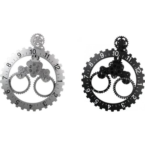 3D DIY Large Wall Art Rotary Gear Clock Mechanical Calendar Decorative