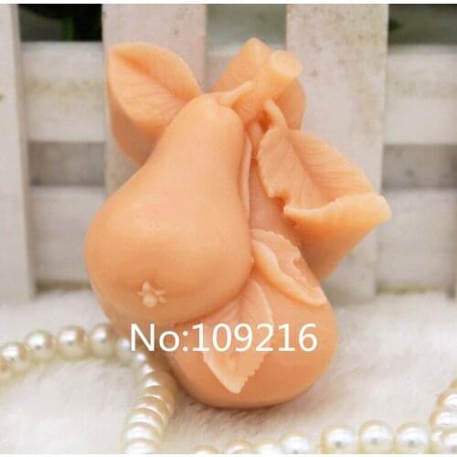 Wholesale!!!1pcs Pear (zx062) Silicone Handmade Soap Mold Crafts DIY Mould