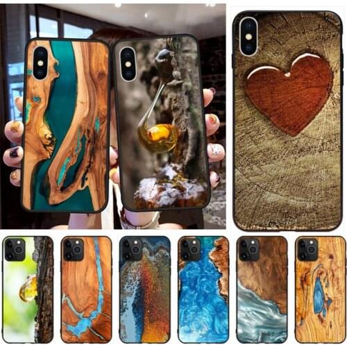 Resin WOOD Marble Colorful Phone Case For iphone 12 11 Pro Max Mini XS Max 8 7 6 6S Plus X 5S SE 2020 XR Cover