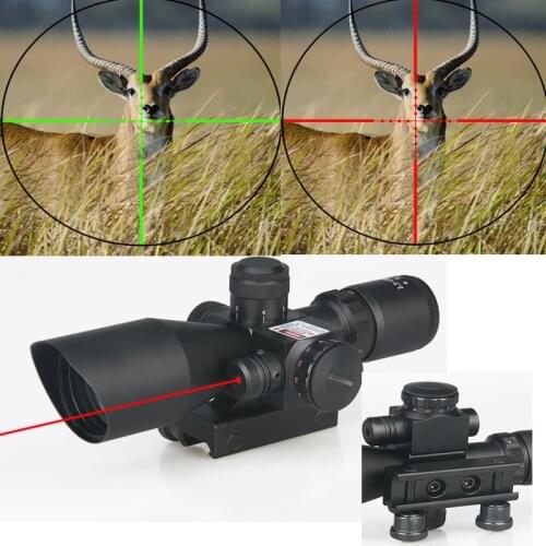 2.5-10X40E Hunting Rifle Scope Red/Green Dial with Laser Sight Weapon Riflesight gz10067