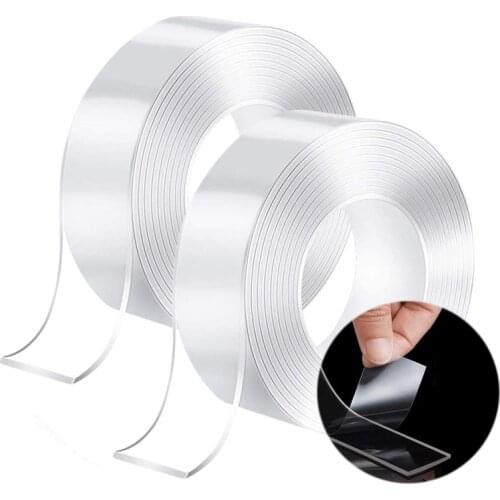 1/3/5M Transparent Double Sided Tape Nano Traceless Waterproof Tape Cleanable Fixed Carpet Socket Adhesive Bath Tapes Stickers