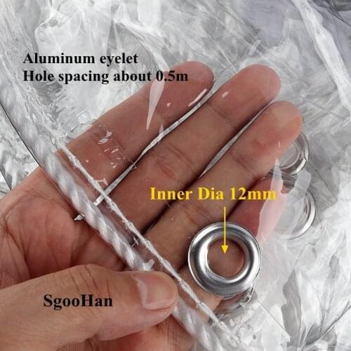 Custom size 2pcs 2.5x3.5m, 3pcs 4x2.4m and 1pc 4x5.3m PVC Rainproof Cloth 99.99% Transparent