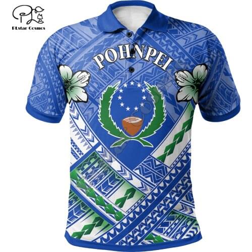 PLstar Cosmos Pohnpei Polynesian Culture Tribe Art Island Tattoo 3DPrint Men/Women Summer Polo Shirts Streetwear Short Sleeve A3