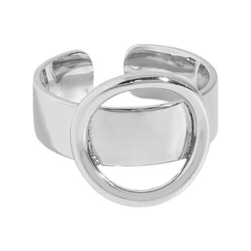 S925 sterling silver Geometric circle simplicity Punk Cool Hip Pop Rings Adjustable Open Finger Rings for Women Party Gift