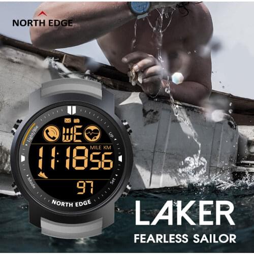 NORTH EDGE Laker Smart Watch Men Waterproof 50M Swimming Running Sports Pedometer Stopwatch Smartwatch for Android IOS