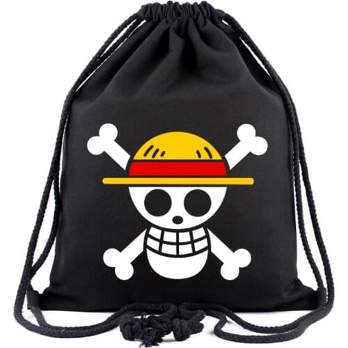 One Piece Shukou Childrens Backpack Anime Luffy, Luo Drawstring Drawstring Pocket Backpack Large-capacity holiday gifts