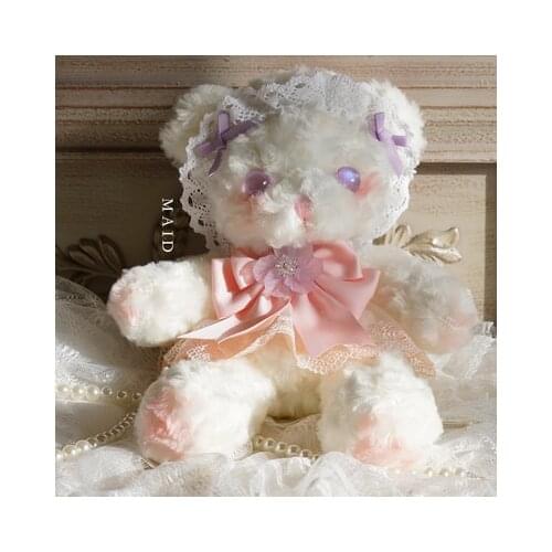 Cherry Blossom Bear Bag Original Handmade Lolita Pink JK Shoulder Bag Messenger Bag Harajuku Cute Pink Purple Bow Bear Bag