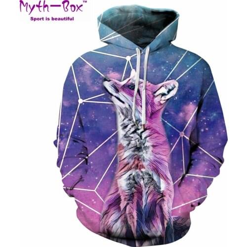 Women/Men Hoodie Sweatshirts Autumn Winter Sport Hoodies Women Wolf 3D Print Starry Sportwear Hooded Sweater Streetwear Pullover