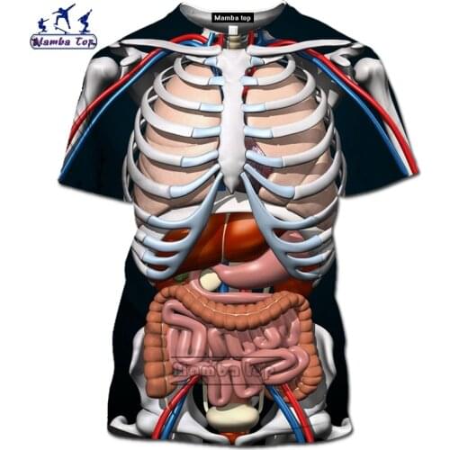 Mamba top 3D shirt Summer Short Sleeve Three-dimensional space T-Shirt Abstract organ Shirt Fun skeleton harajuku Gym Men Shirts