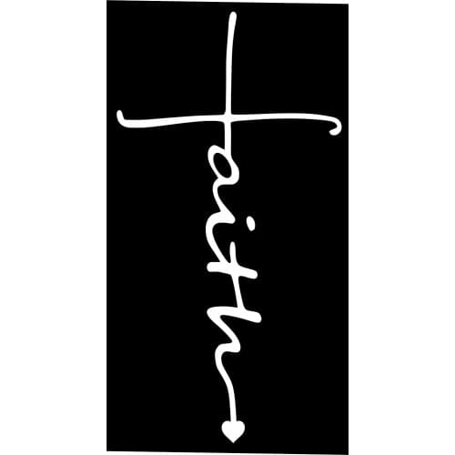 JE Faith Decal Vinyl Sticker for Cars, Trucks, Vans, Walls, Laptop, White 18CM