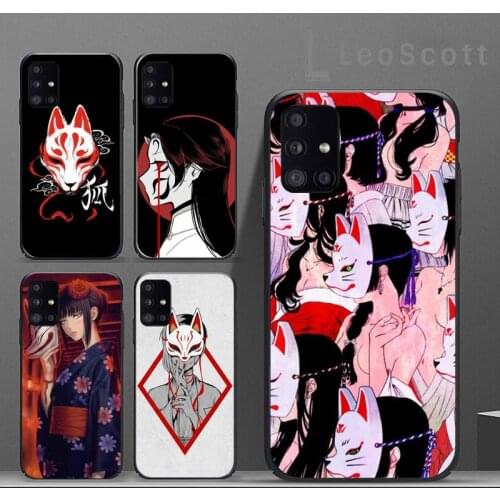 Japanese Style Anime Fox Phone Cases For Samsung A50 A51 A71 A31 A21S S8 S9 S10 S20 S21 Plus Fe Ultra 4G 5G