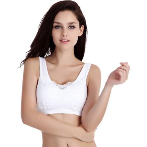 100 pcs Women Crop Top Bras Wirefree Padded Push Up Bra One-piece Seamless Bra Women Sexy Lace Bralette Top Underwear