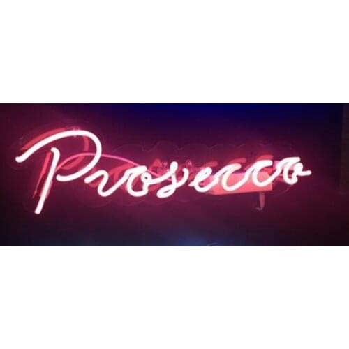 14“ Prosecco Acrylic Custom Neon Light Lamp Sign Beer Bar Handmade Real Glass Decorate Home Wall Room Windows Tube Artwork