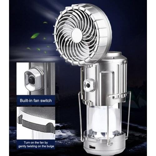 2 In 1 LED Tent LightCamping Ceiling Fan Light Hanging Tent Lamp Lantern Outdoor Tent Light Fan