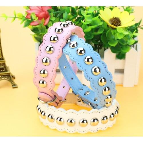 2019 Fashion Pet Collar Soft PU Leather Cute Dog Cat Use Necklace Collar Solid Color Adjustable Pets Supplier Free Shipping
