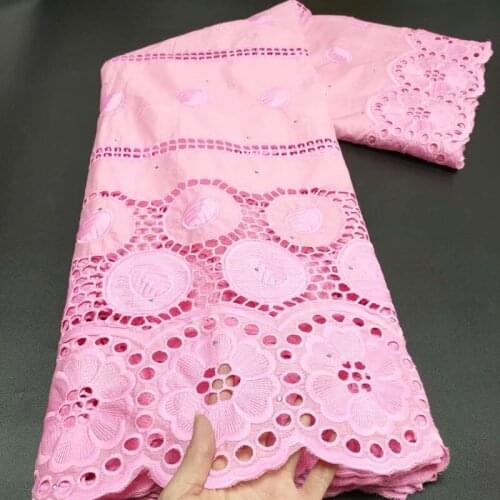 2021High Quality African Nigerian Tulle Lace Fabric Prom Dress Damask Guipure Party Gown Swiss Cotton White 2.5Yards